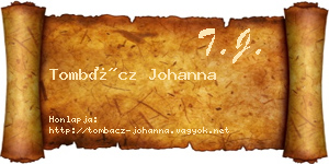 Tombácz Johanna névjegykártya